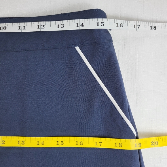 Lady Hagen SKORT Womens Size 6 Navy Blue Pockets Side Zip Pleats Skirt w Shorts - Picture 3 of 14
